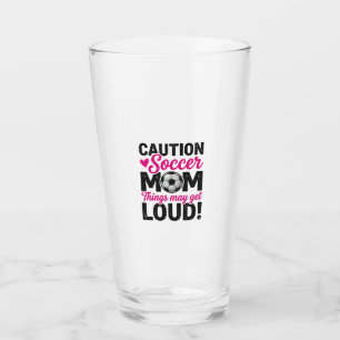 Caution Soccer Mum Loud Vintage Shirt Design_1 Glass