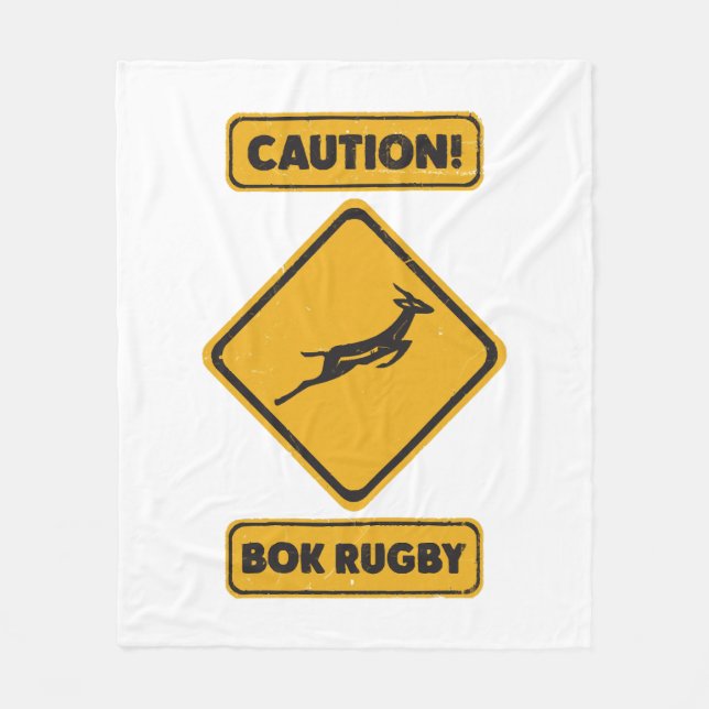 Caution - SpringBoks Crossing Fleece Blanket (Front)