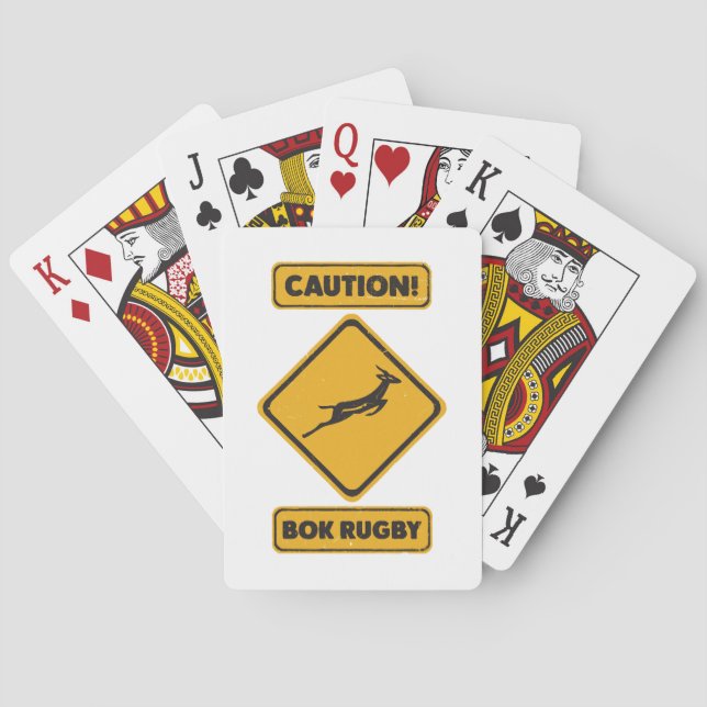 Caution - SpringBoks Crossing Playing Cards (Back)