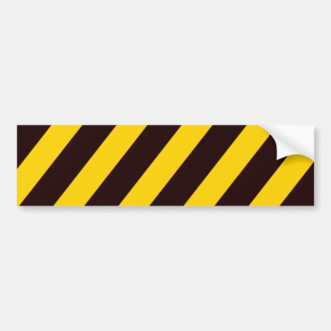 Caution Stripes - Black Yellow - Visibility Hazard Bumper Sticker (Front)
