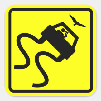 Caution: Swerves for Birds Square Sticker