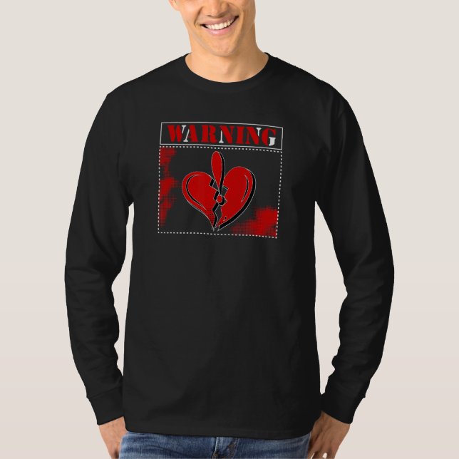 Caution Symbol Heartbreaker Broken Heart Love Symb T-Shirt (Front)