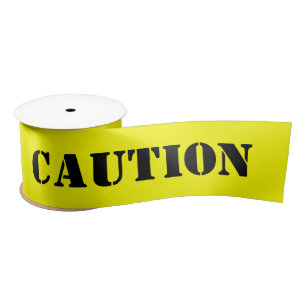 Caution Tape Halloween Satin Ribbon