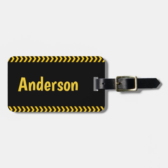 Caution Tape Pattern Travel Tag (Front Horizontal)