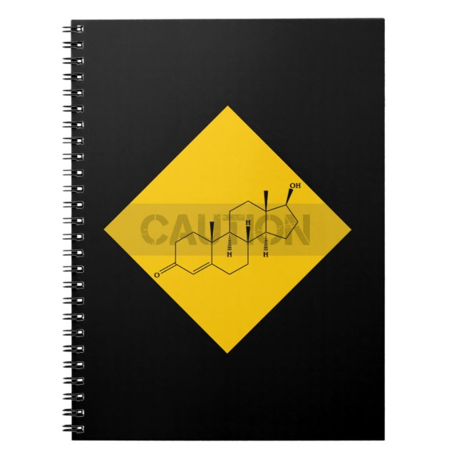 Caution: Testosterone Spiral Notebook (Front)