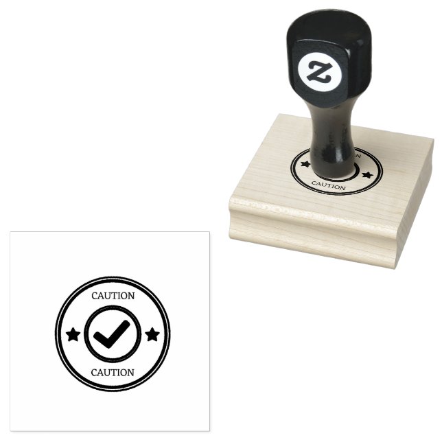 CAUTION Text Safety Checks Workplaces Storage Red  Rubber Stamp (Stamped)