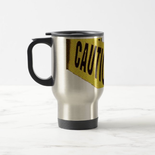 caution travel mug (Left)