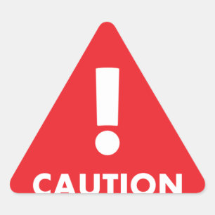 Caution Triangle - Red White Visibility Safety Sticker