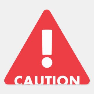 Caution Triangle - Red White Visibility Safety Sticker