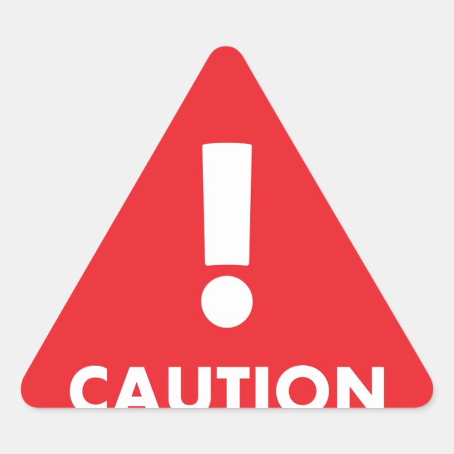 Caution Triangle - Red White Visibility Safety Sticker (Front)