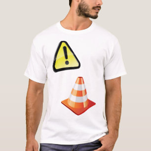Caution Warning Sign with Traffic Cone T-Shirt