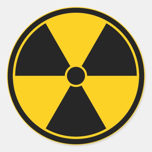 Caution Yellow Radiation Symbol Sticker (Front)