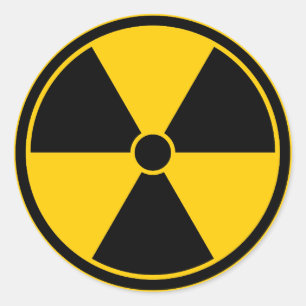 Caution Yellow Radiation Symbol Sticker