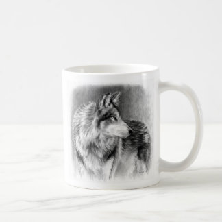 Cautious Eyes wolf mug