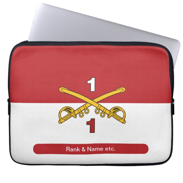 Cav Guidon Crossed Sabres Laptop Sleeve (Front)