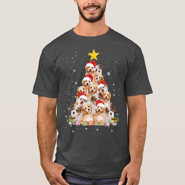 Cavachon Christmas Tree Funny Dog Lover Gifts T-Shirt (Front)