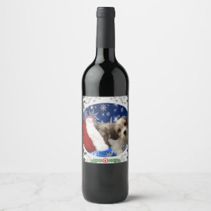 Cavachon Christmas Wine Label