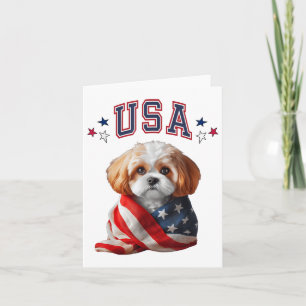 Cavachon Dog Usa America Patriotic Flag Memorial,4 Card