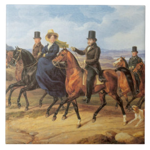 Cavalcade in front of Schloss Heiligenberg Tile