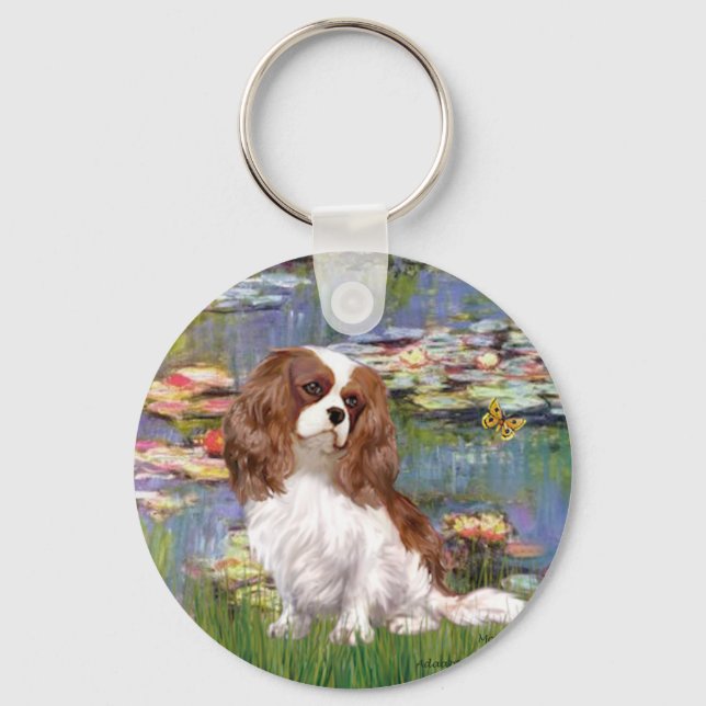 Cavalier 2 (bl) - Lilies 2 Key Ring (Front)