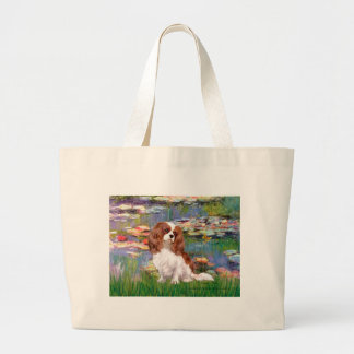 Cavalier 2 (bl) - Lilies 2 Large Tote Bag