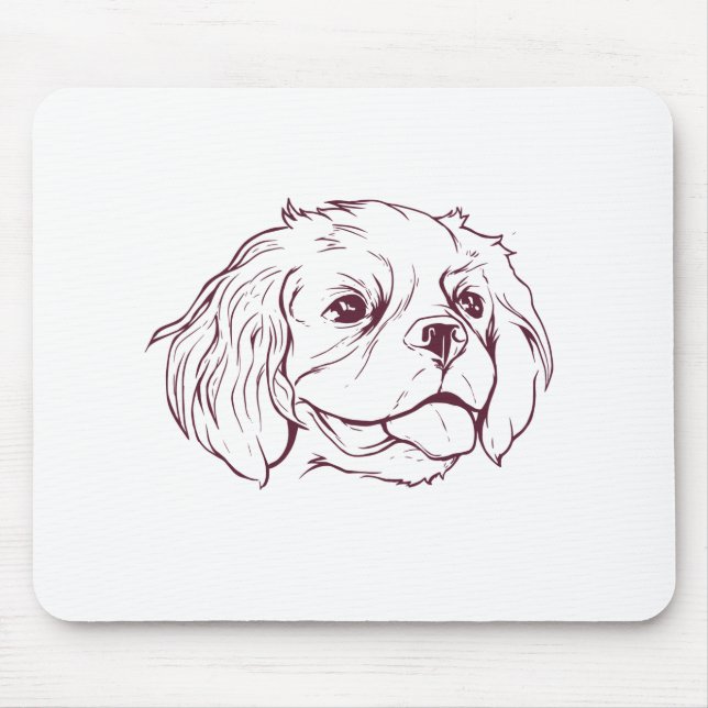 Cavalier Dog Face Mouse Pad (Front)