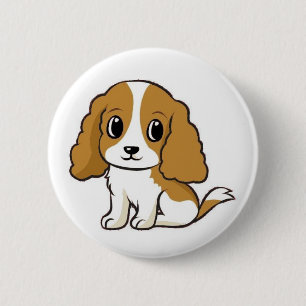 cavalier kcs blenheim cartoon 6 cm round badge
