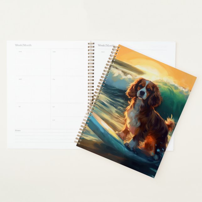 Cavalier King Beach Surfing Painting Planner (Display)