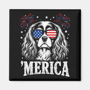 Cavalier King Charles America 4th Of July Design Magnet