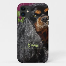 Cavalier King Charles, Black and Tan, Phone Case