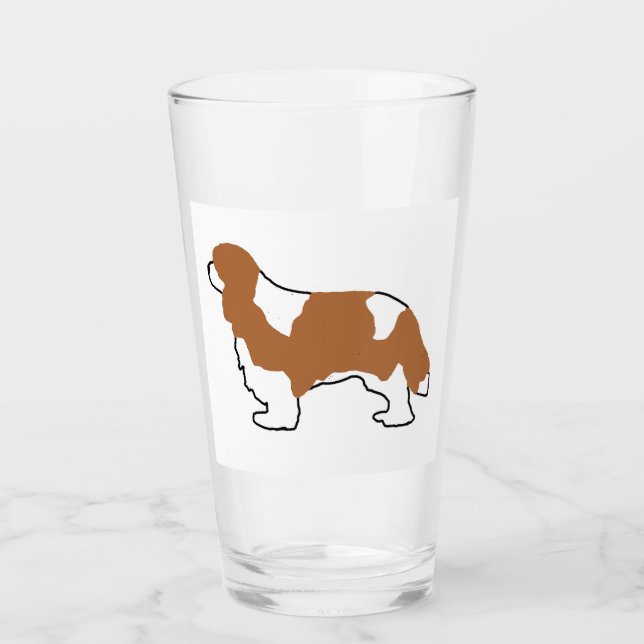 Cavalier King Charles blenheim silo Glass (Front)