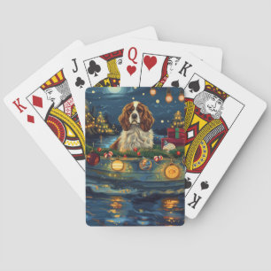 Cavalier King Charles Christmas Festive Voyage Playing Cards
