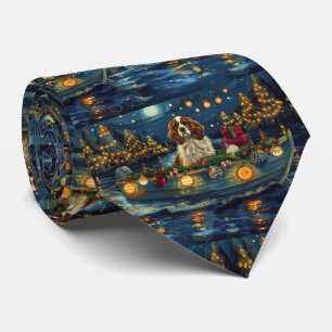 Cavalier King Charles Christmas Festive Voyage Tie