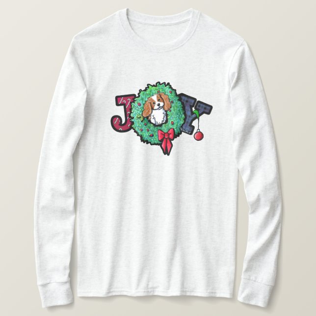 Cavalier King Charles Christmas T-Shirt (Design Front)