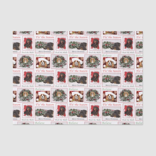 Cavalier King Charles Christmas Tissue Paper (Front)