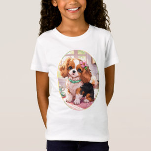 Cavalier King Charles cup of tea cottagecore T-Shirt