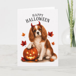 Cavalier King Charles Devil Dog Card