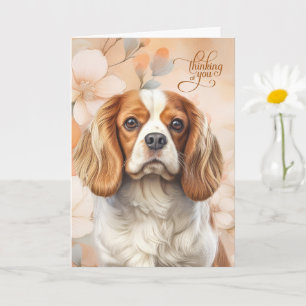 Cavalier King Charles Dog Blossoms Thinking of You Card
