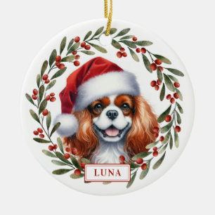Cavalier King Charles Dog Ceramic Circle Ornament