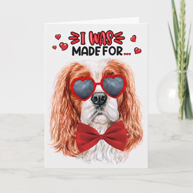 Cavalier King Charles Dog Loving You Valentine Holiday Card (Front)