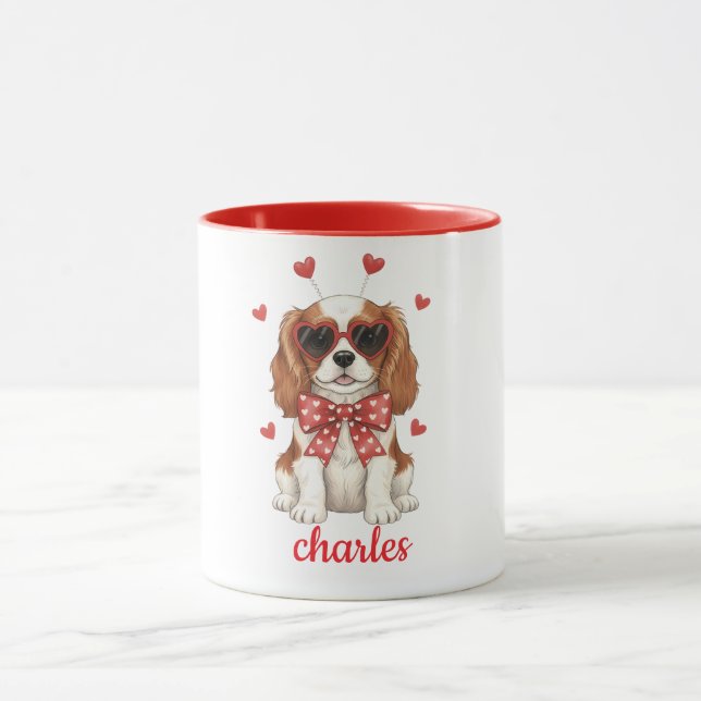 Cavalier King Charles dog mug Valentines day 2026 (Center)