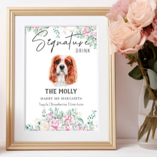 Cavalier King Charles Dog Signature Drink Sign