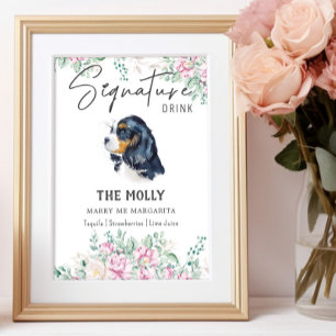 Cavalier King Charles Dog Signature Drink Sign