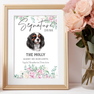 Cavalier King Charles Dog Signature Drink Sign