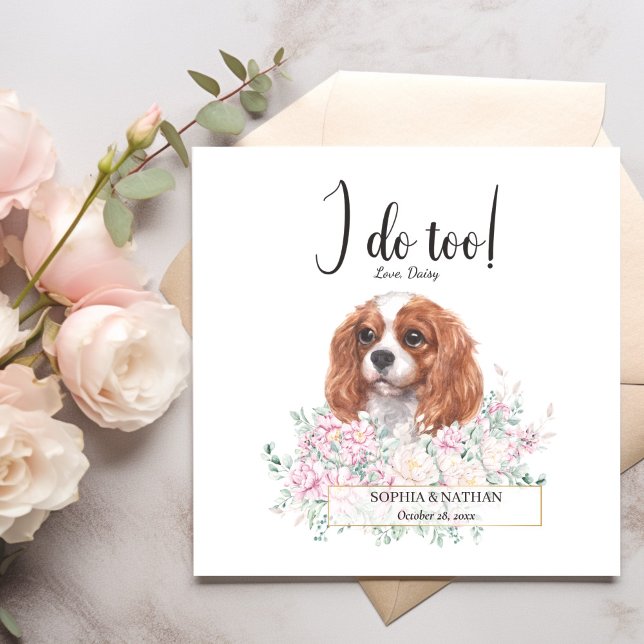 Cavalier King Charles Dog Wedding Cocktail Napkins (Creator Uploaded)