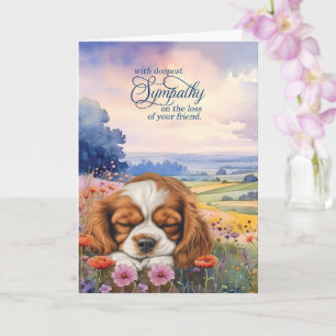 Cavalier King Charles Dog Wildflowers Pet Sympathy Card