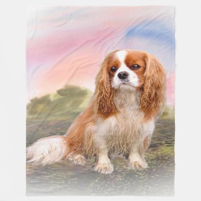 Cavalier King Charles fleece blanket (Front)