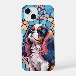 Cavalier King Charles Pastel Colours Stained Glass iPhone 15 Case
