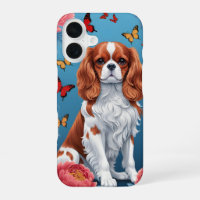 Cavalier King Charles Pastel Flowers & Butterflies