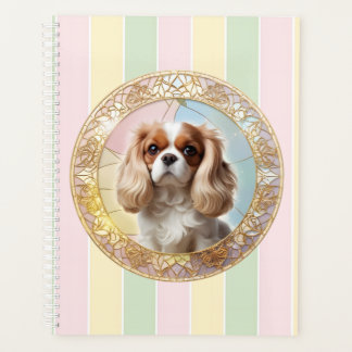 Cavalier King Charles Pastel Golden Stained Glass  Planner